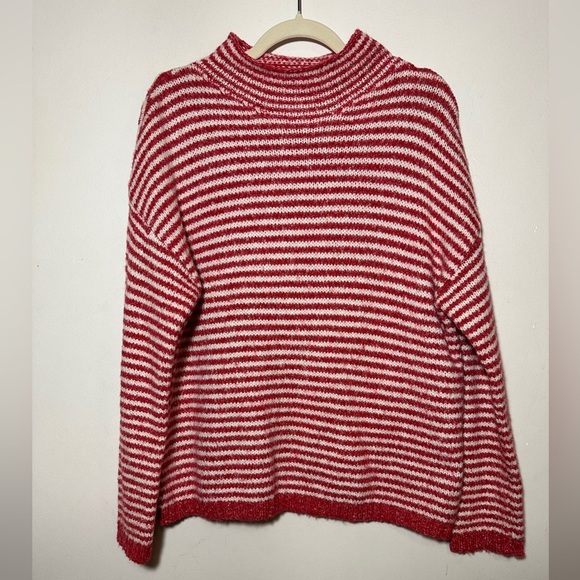 Anthropologie Linnea Mock Neck Stripped Sweater Size Small - Picture 1 of 6